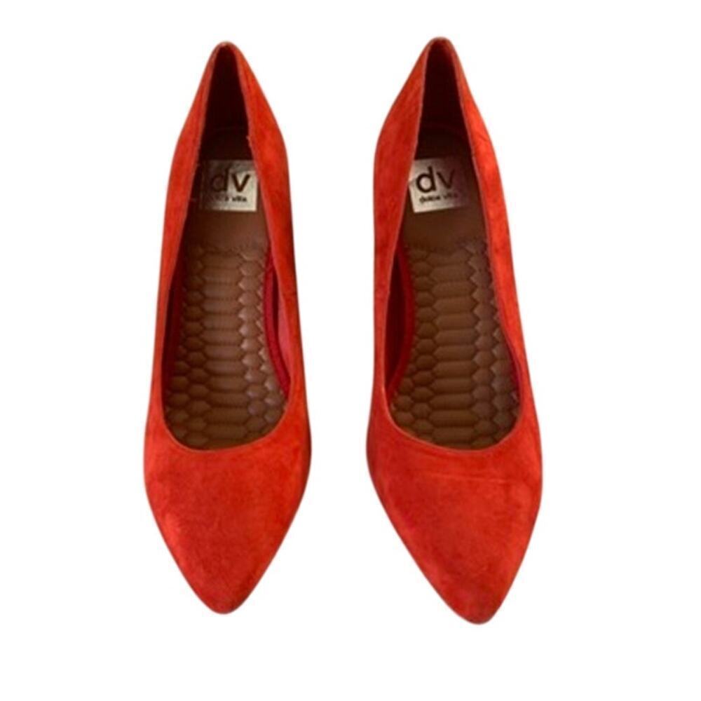 NEW Dolce Vita Vita
 Red Suede Classic Pumps Size 9 - Picture 4 of 6